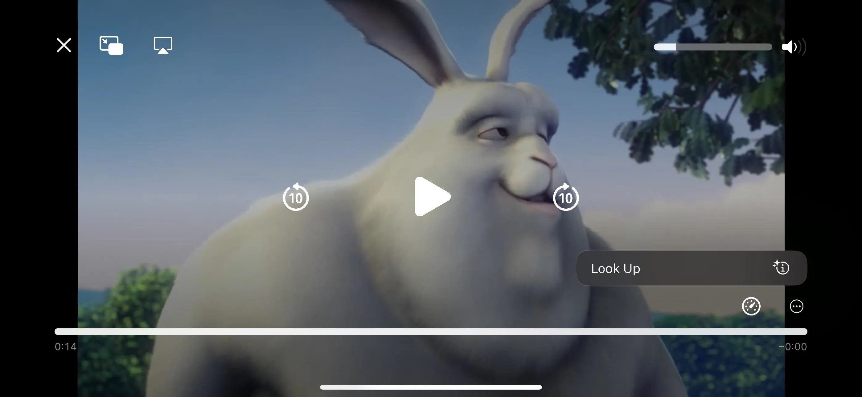 Animated character of a large, friendly rabbit in a scenic outdoor setting.