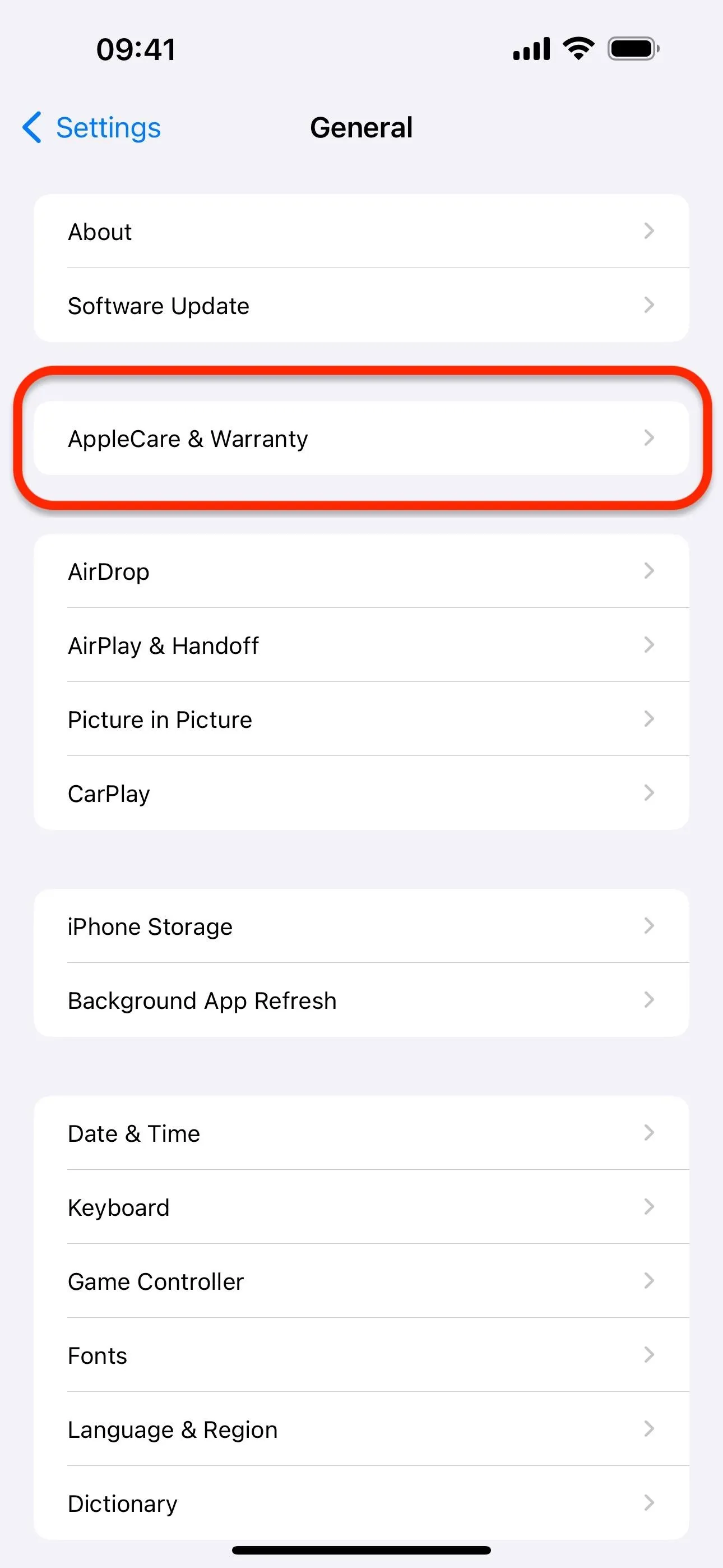 Settings menu on a mobile device showing "Apple ID & Password" option.