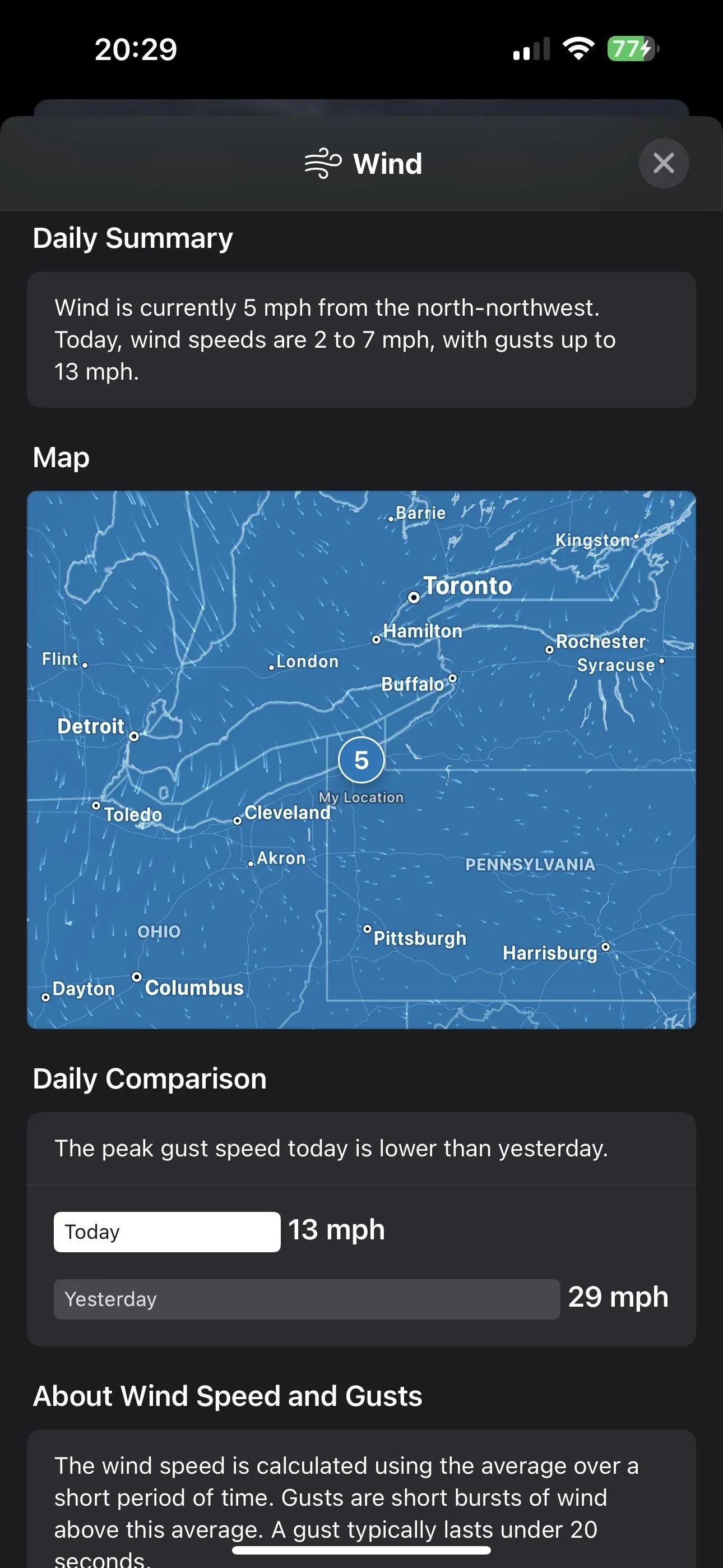 Map showing a detailed overview of the eastern United States with geographic annotations.