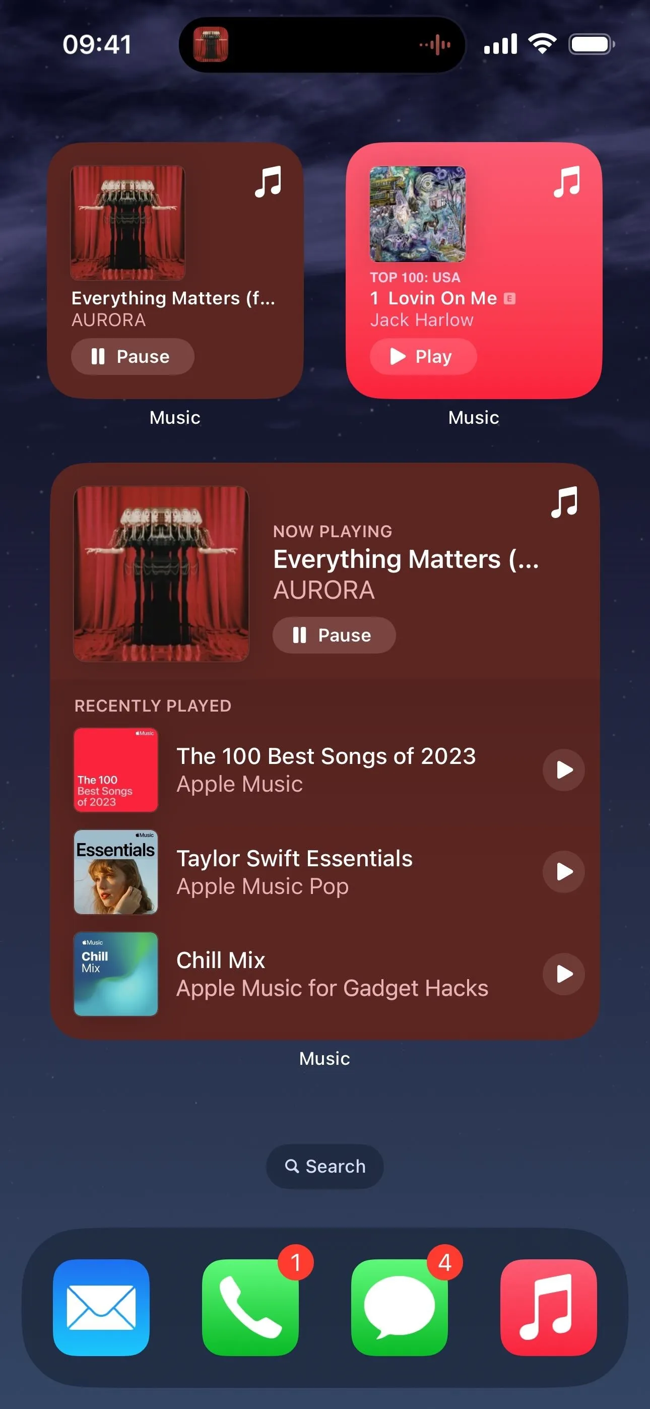 Screenshot of a mobile device interface displaying music playlists and album covers.