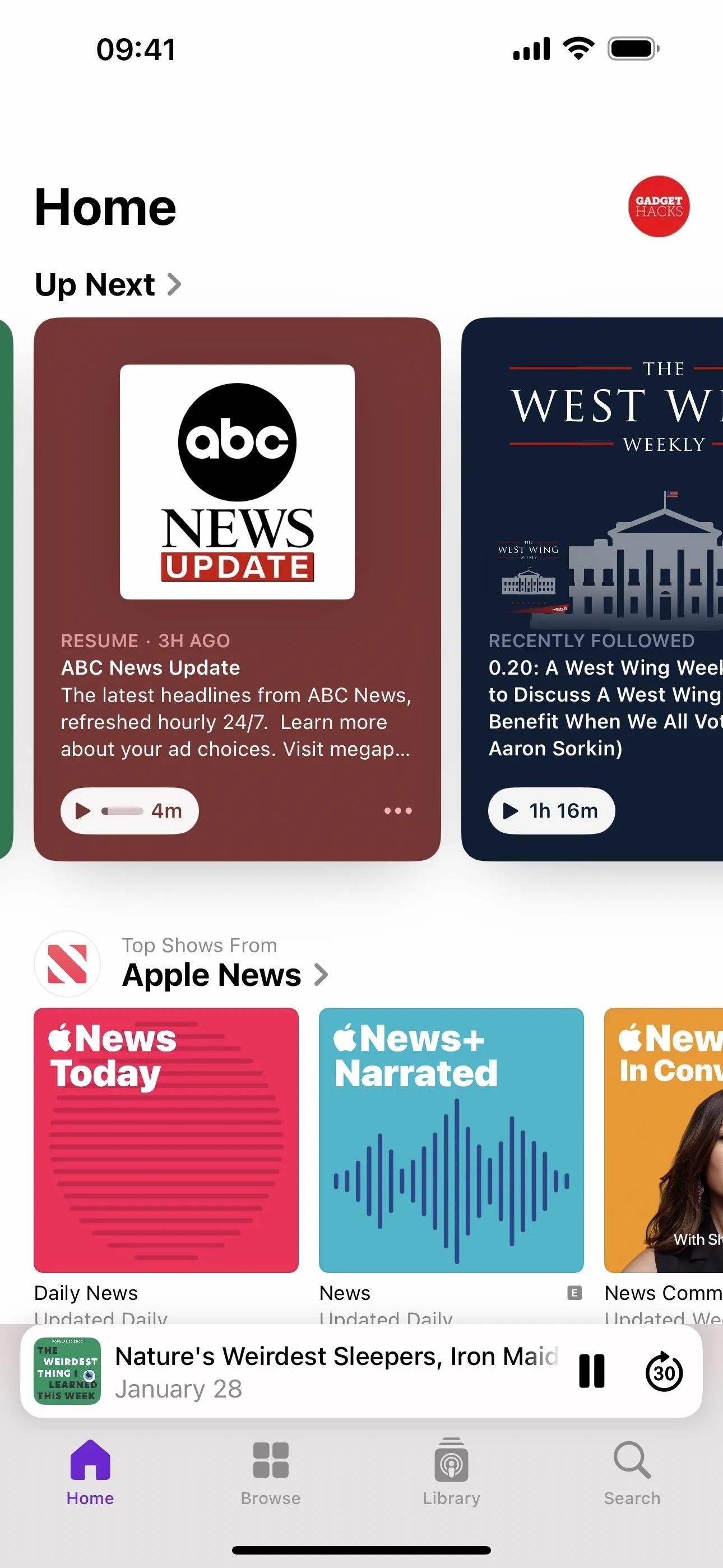 ABC News logo displayed on a mobile app interface.