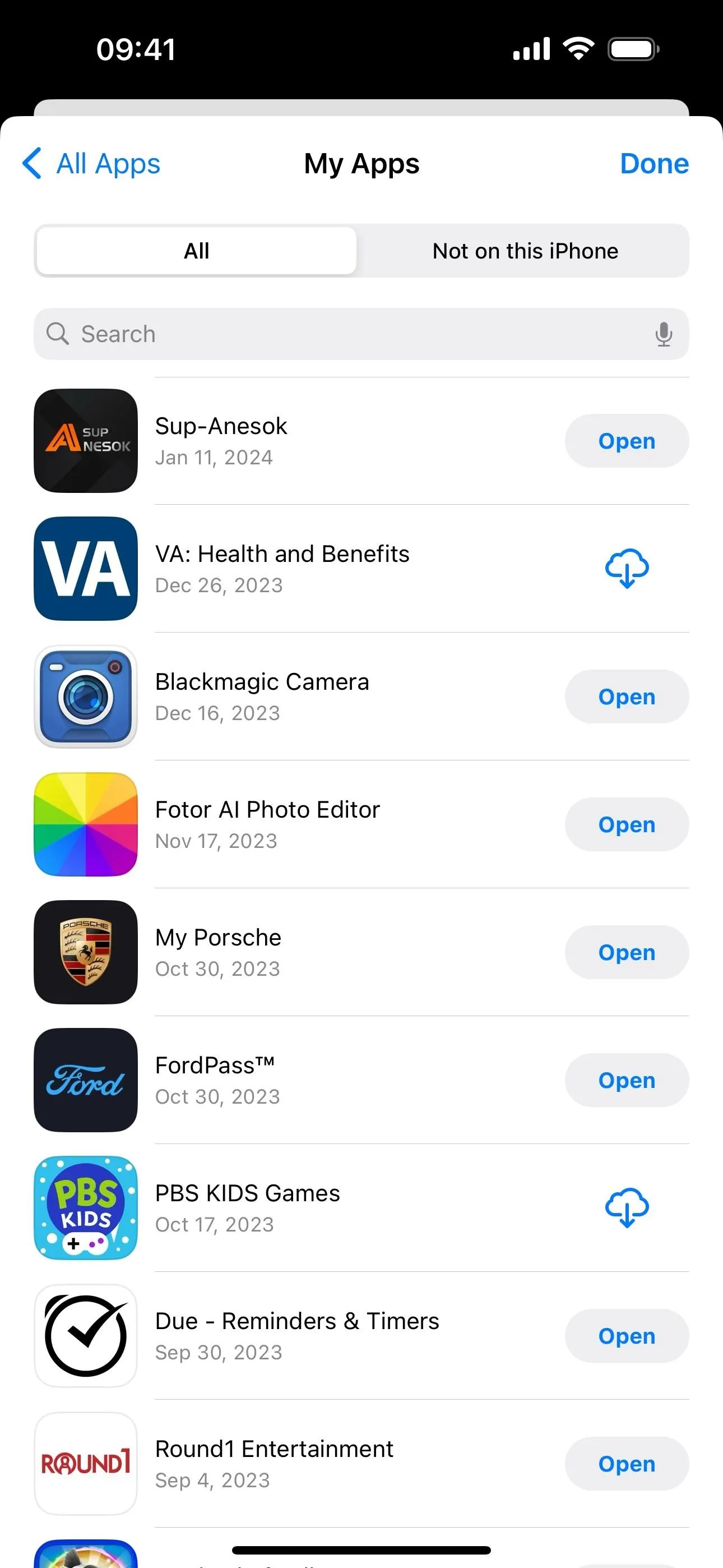 Screenshot of a mobile app store displaying various app icons and names.