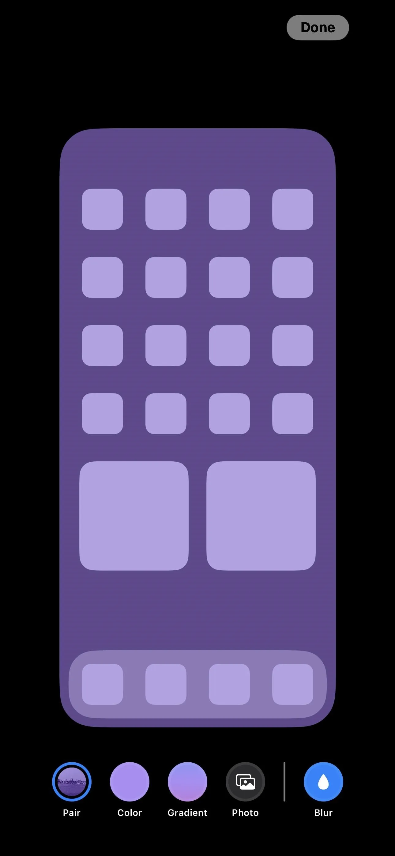 Mobile interface design template with purple elements.