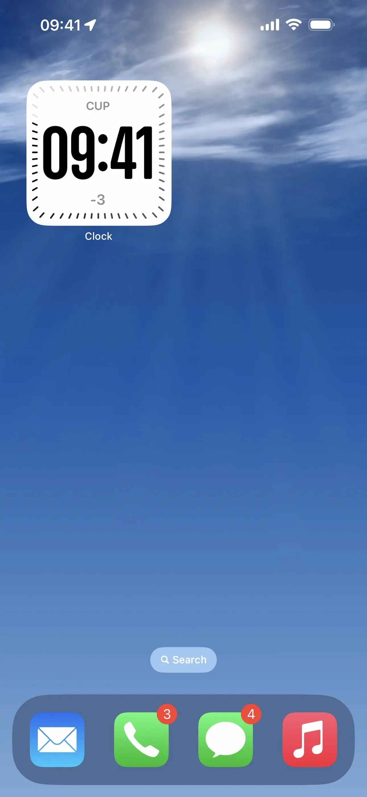 Smartphone screen displaying the time 09:41 with a blue sky background.