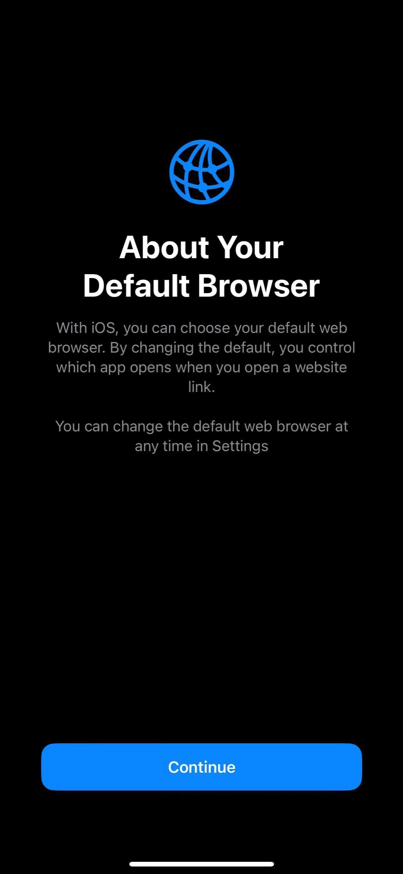 About your default browser settings on a mobile device