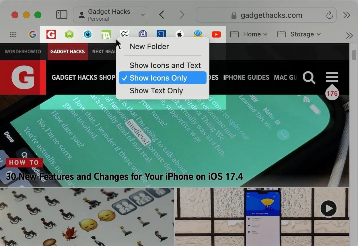 This Hidden Setting Gives Safari's Favorites Bar Better-Looking Shortcuts to Your Most-Used Bookmarks