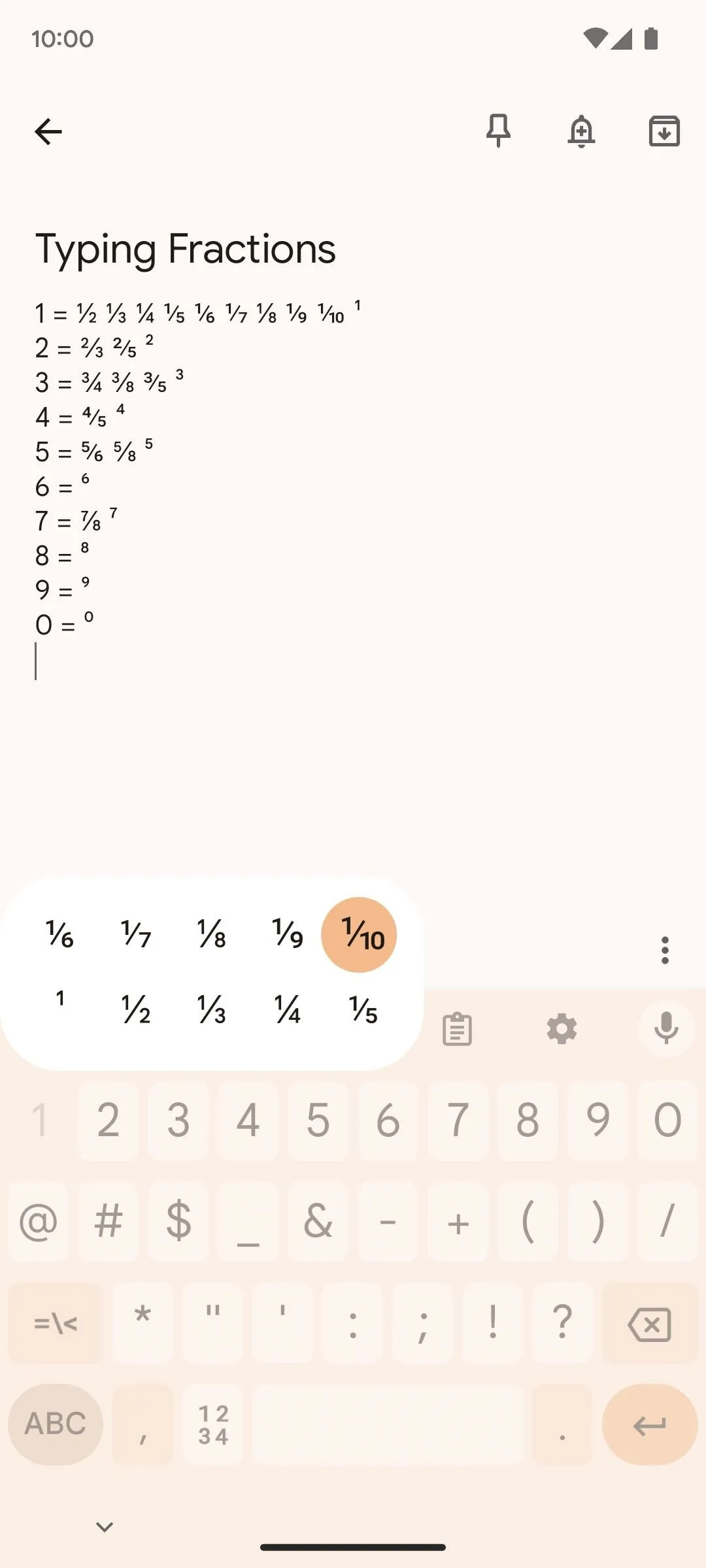 Typing favorites list on a mobile device with a soft keyboard.