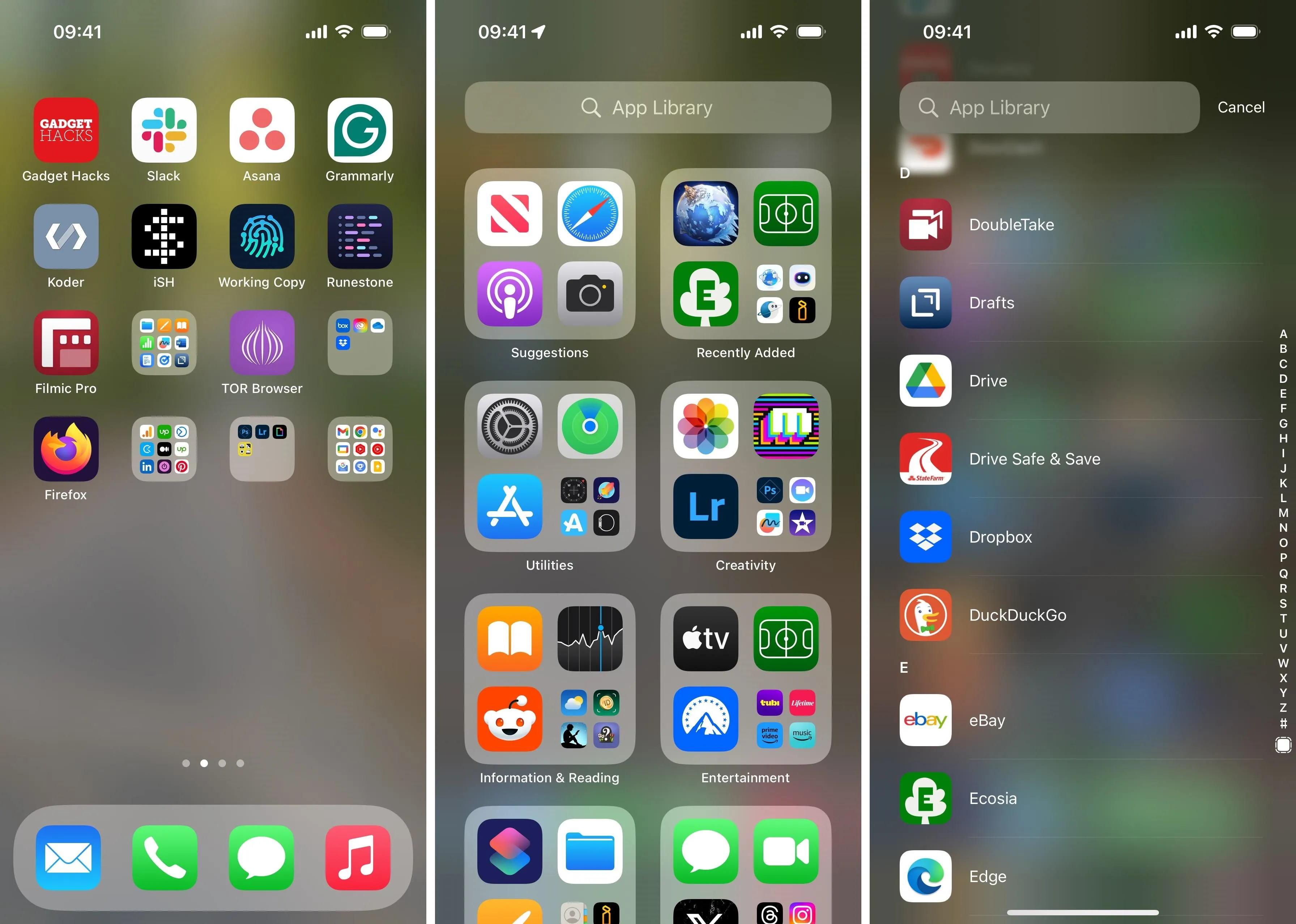 Smartphone home screen displaying various app icons and folders.