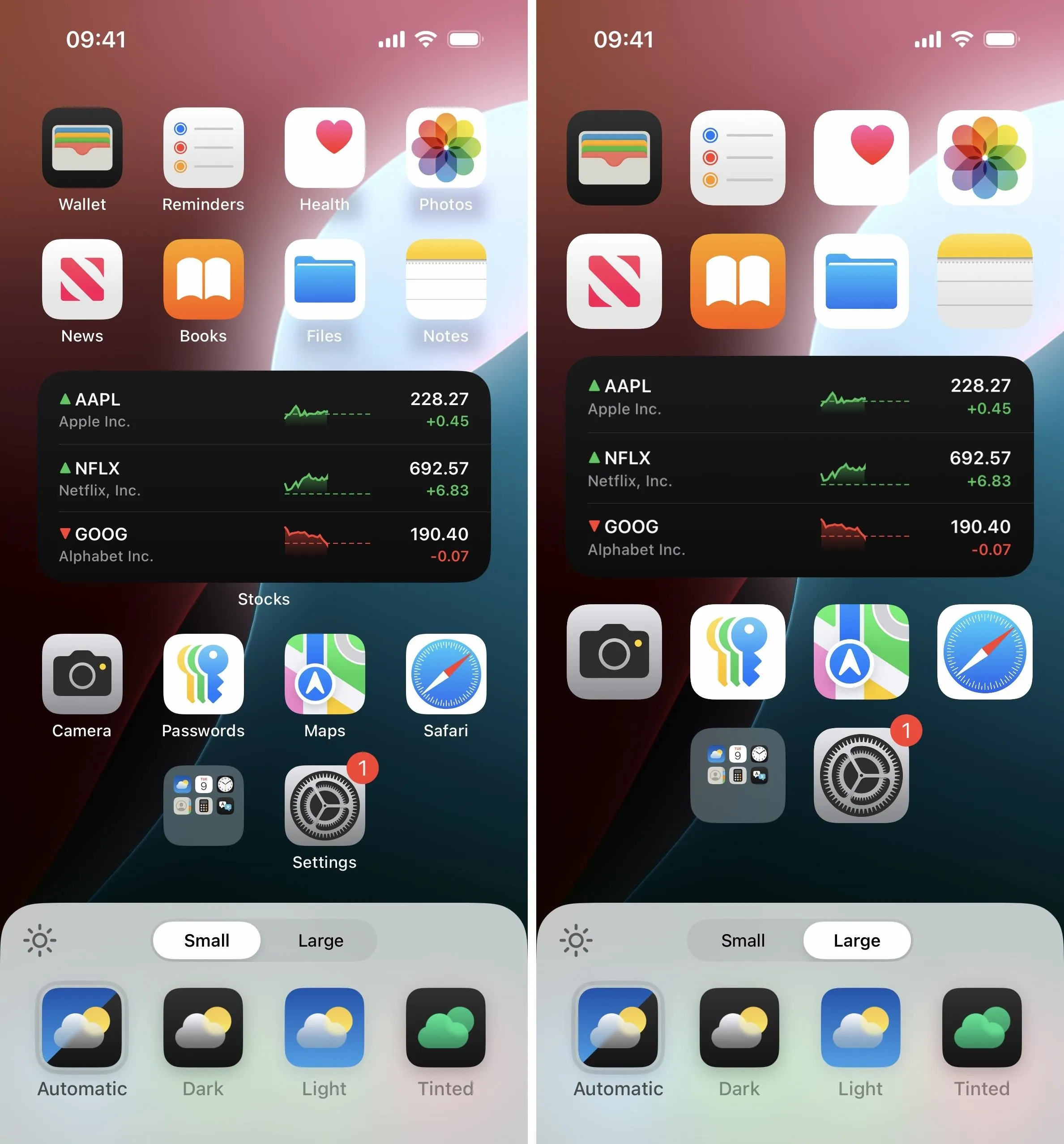 Smartphone home screen displaying various app icons and widgets, showcasing financial and health data.