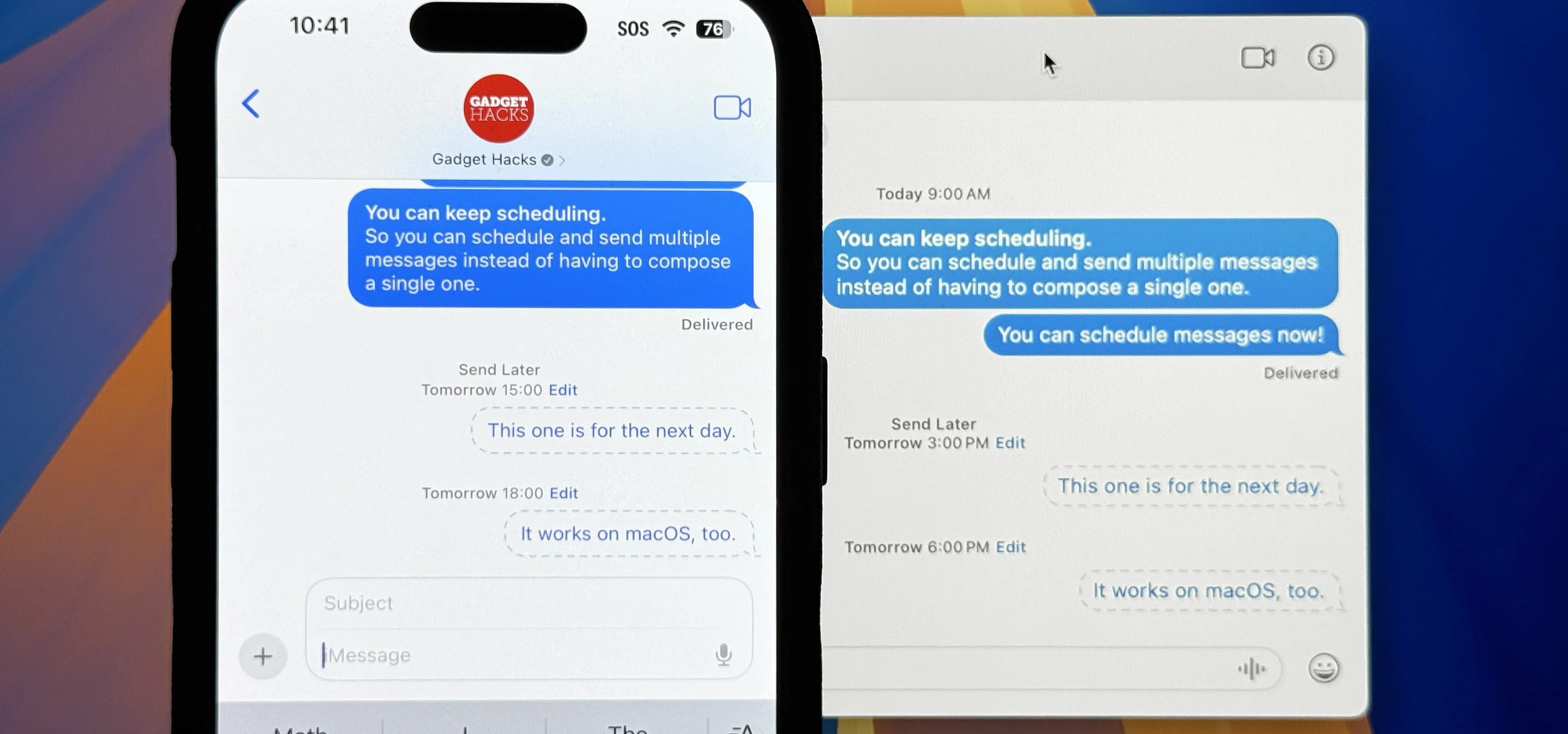 Screenshot of messaging app displaying conversation between two users.