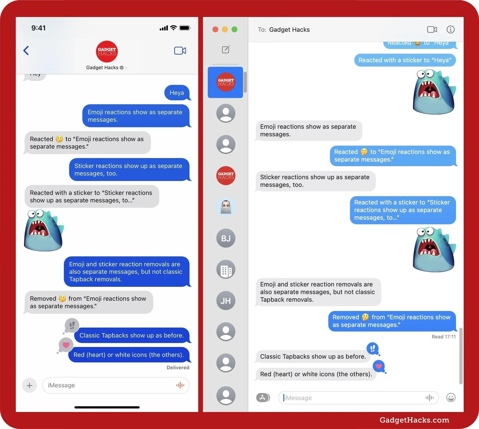 Chat conversation displaying animated characters in a messaging app interface.