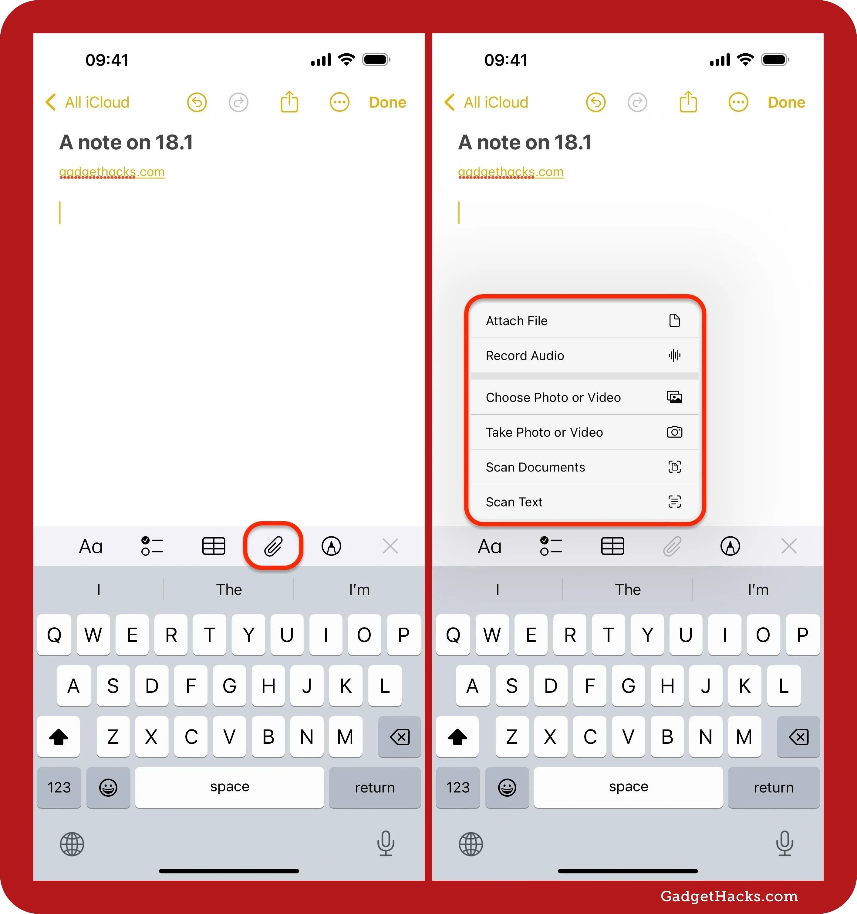 Screenshot of a mobile note-taking application showing text options and formatting toolbar.