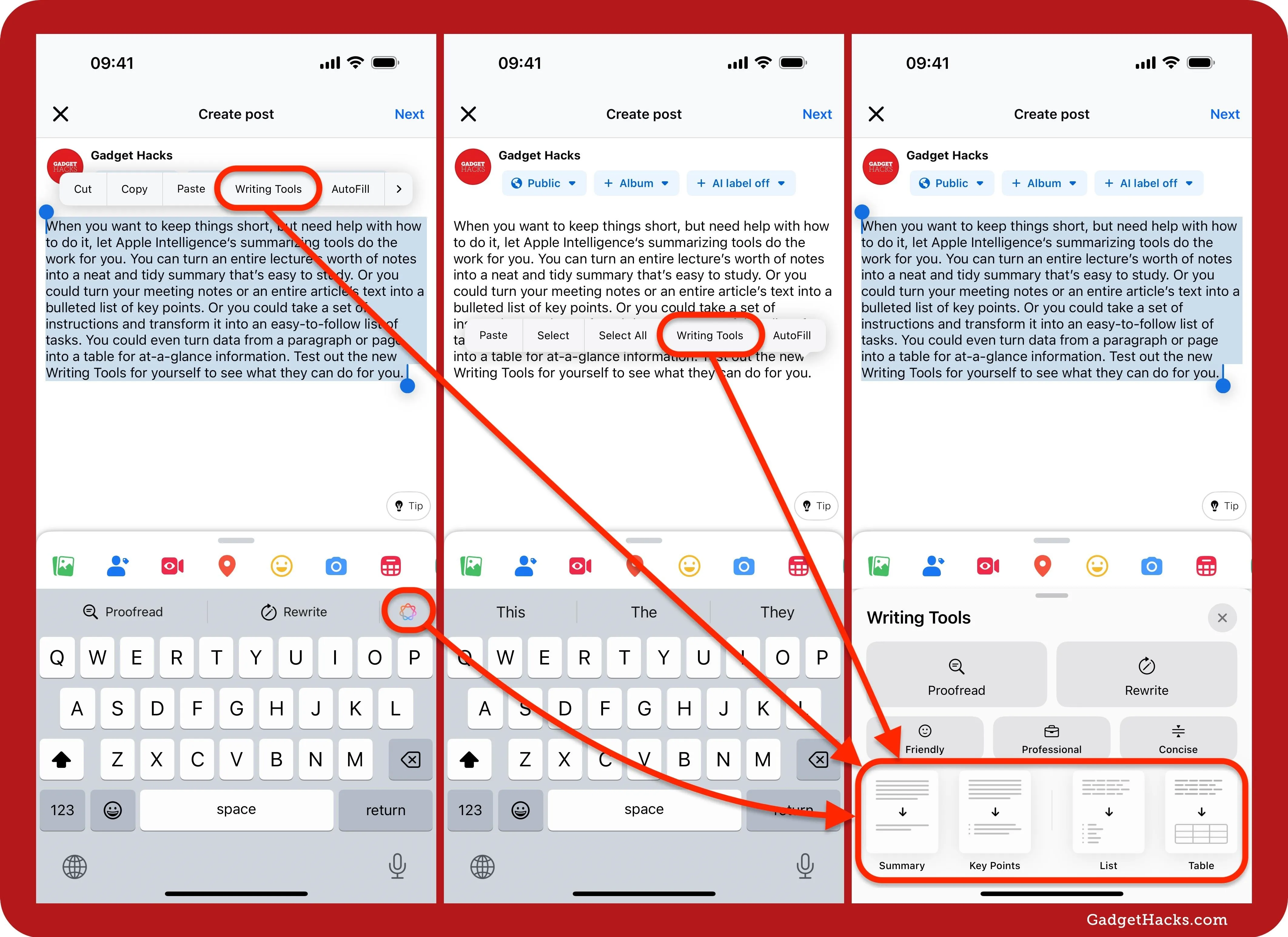 Editing text on a mobile device with highlighted keyboard features.