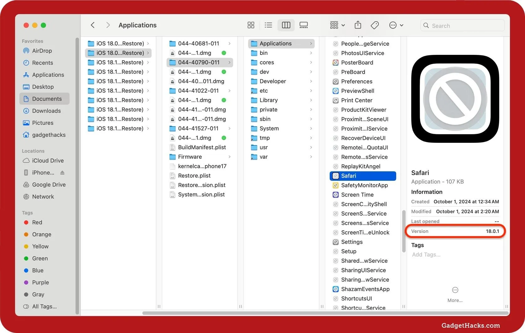 Application management interface on a computer screen showing various files and an app icon.