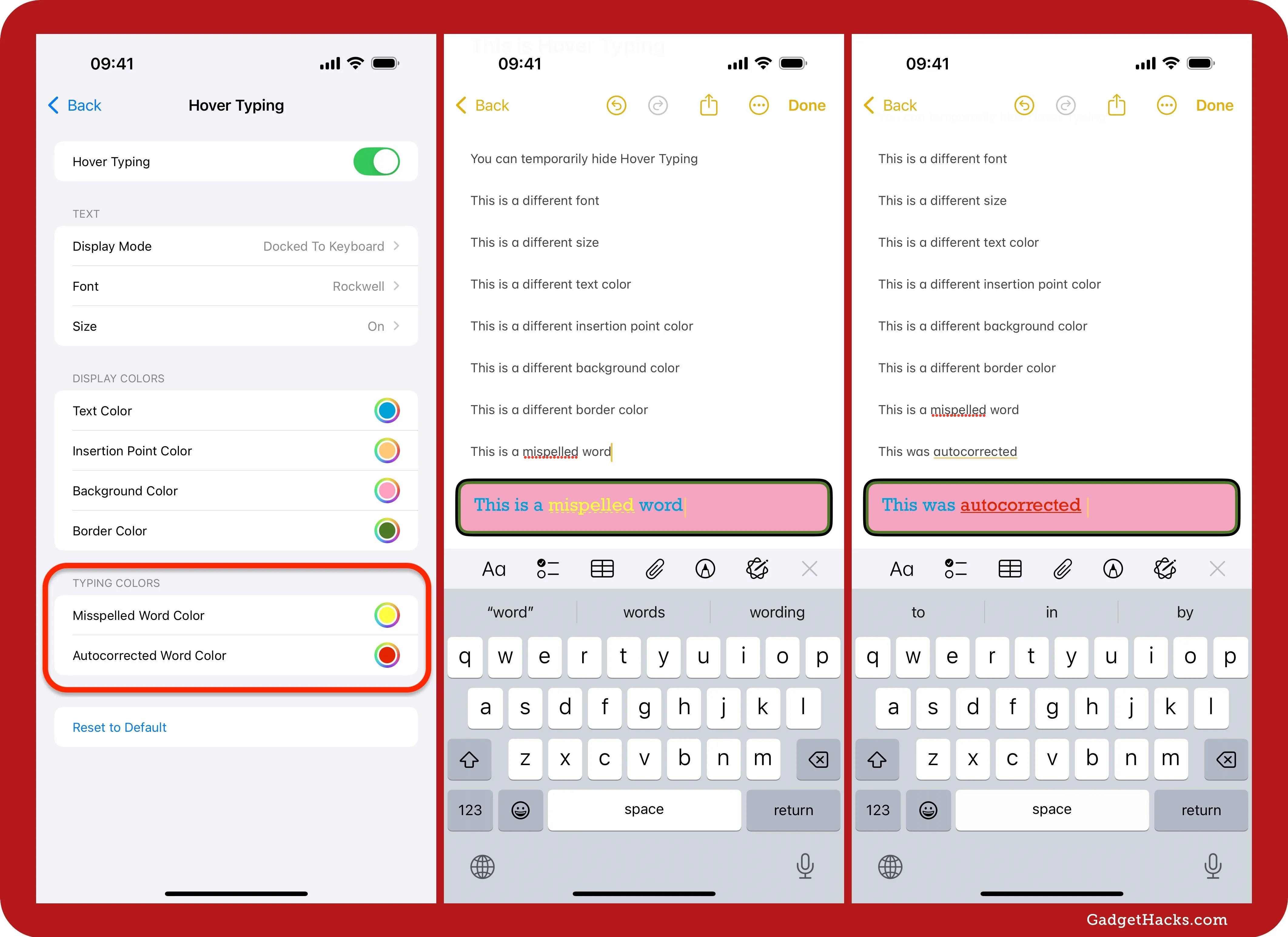 Screenshot of mobile device settings showing "Home Tasks" with options for task categories and a keyboard interface.