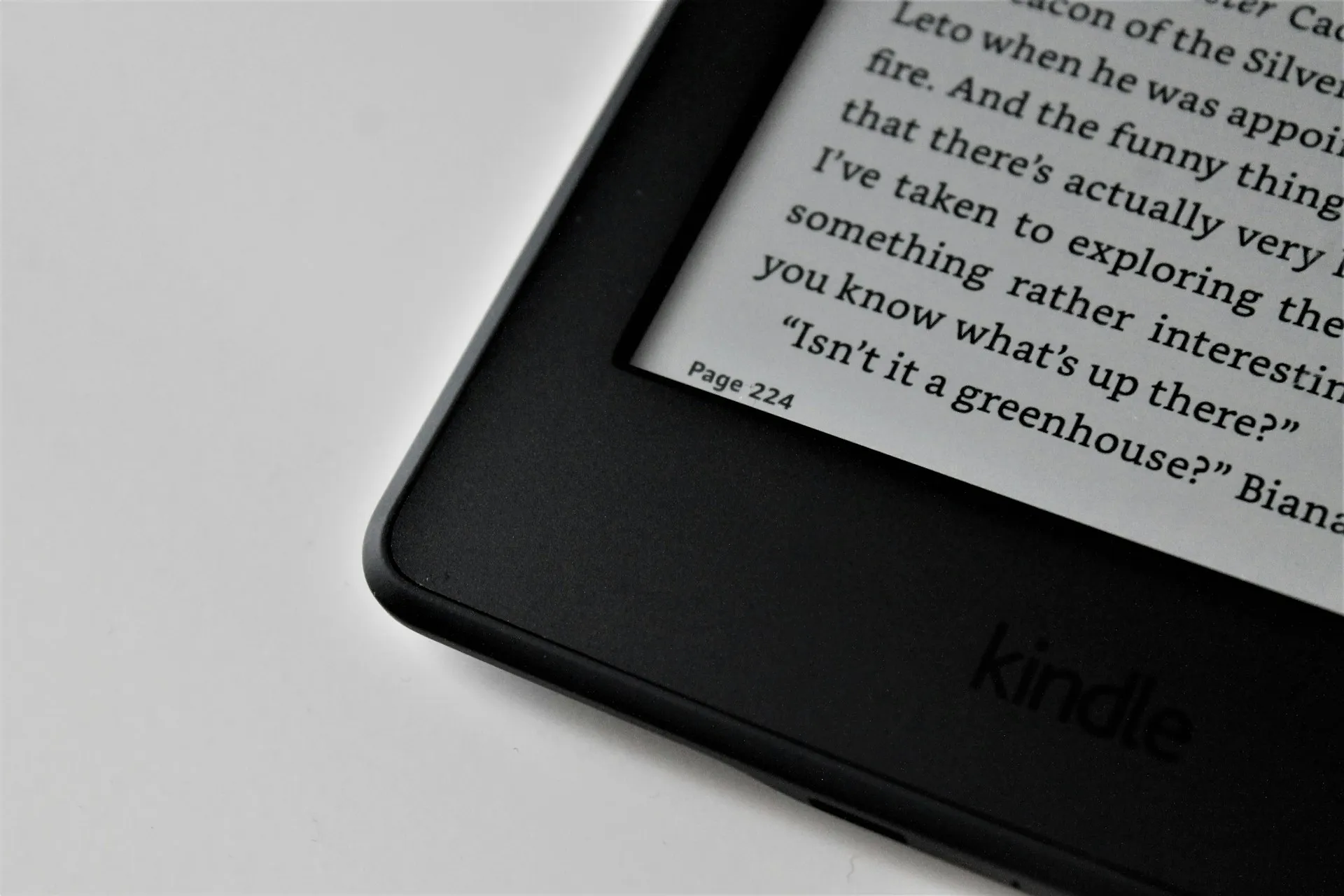 closeup image of a Kindle