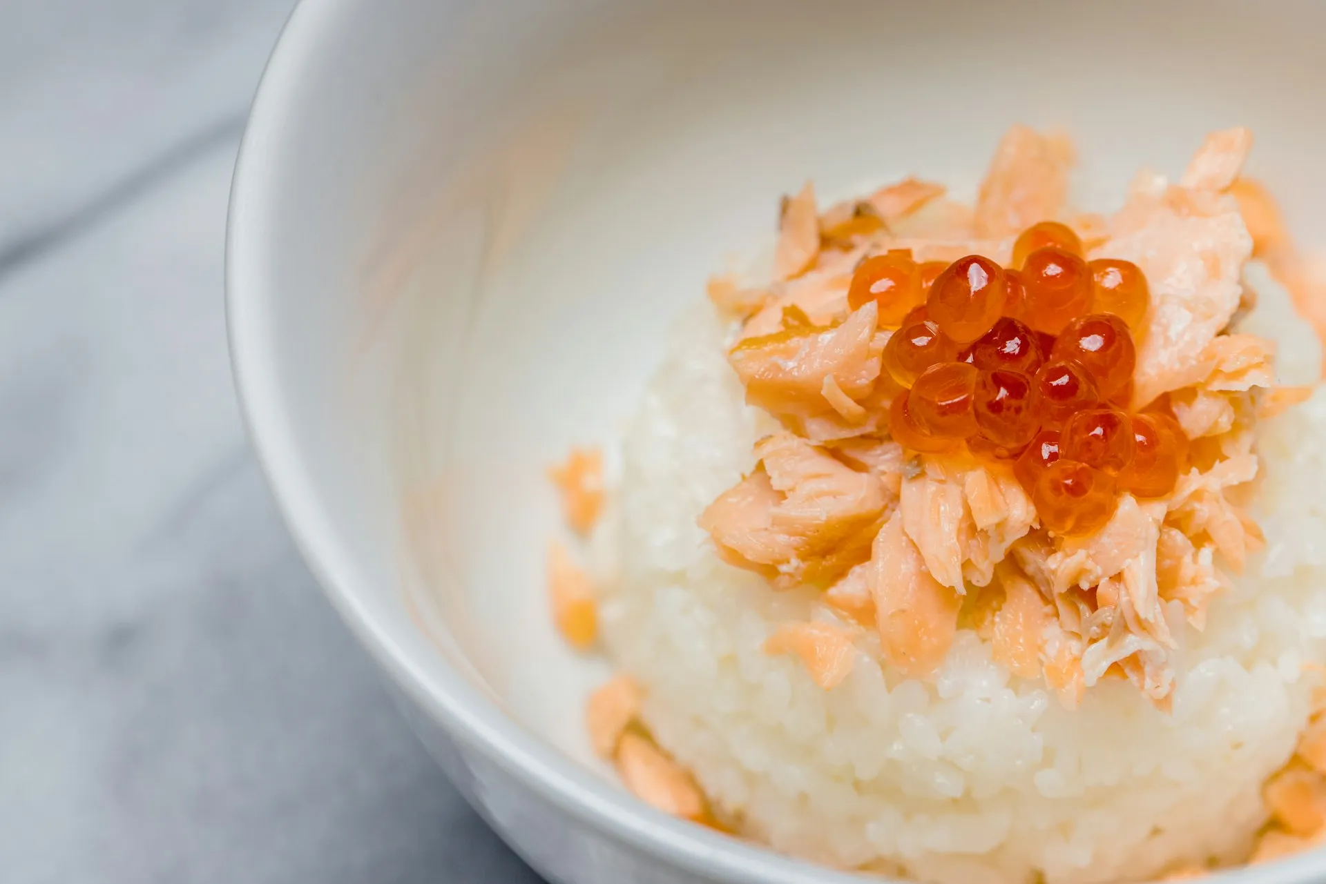 image of a salmon rice bowl
