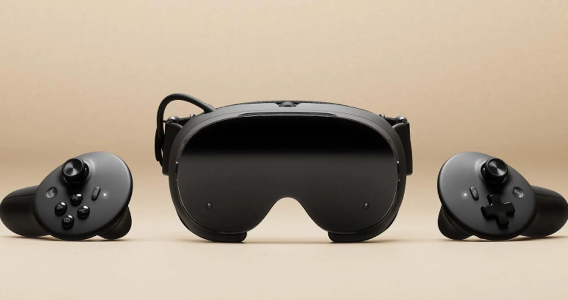 Official Valve Steam Frame VR headset with wireless controllers, featuring the current LCD-based design amid speculation about an OLED upgrade