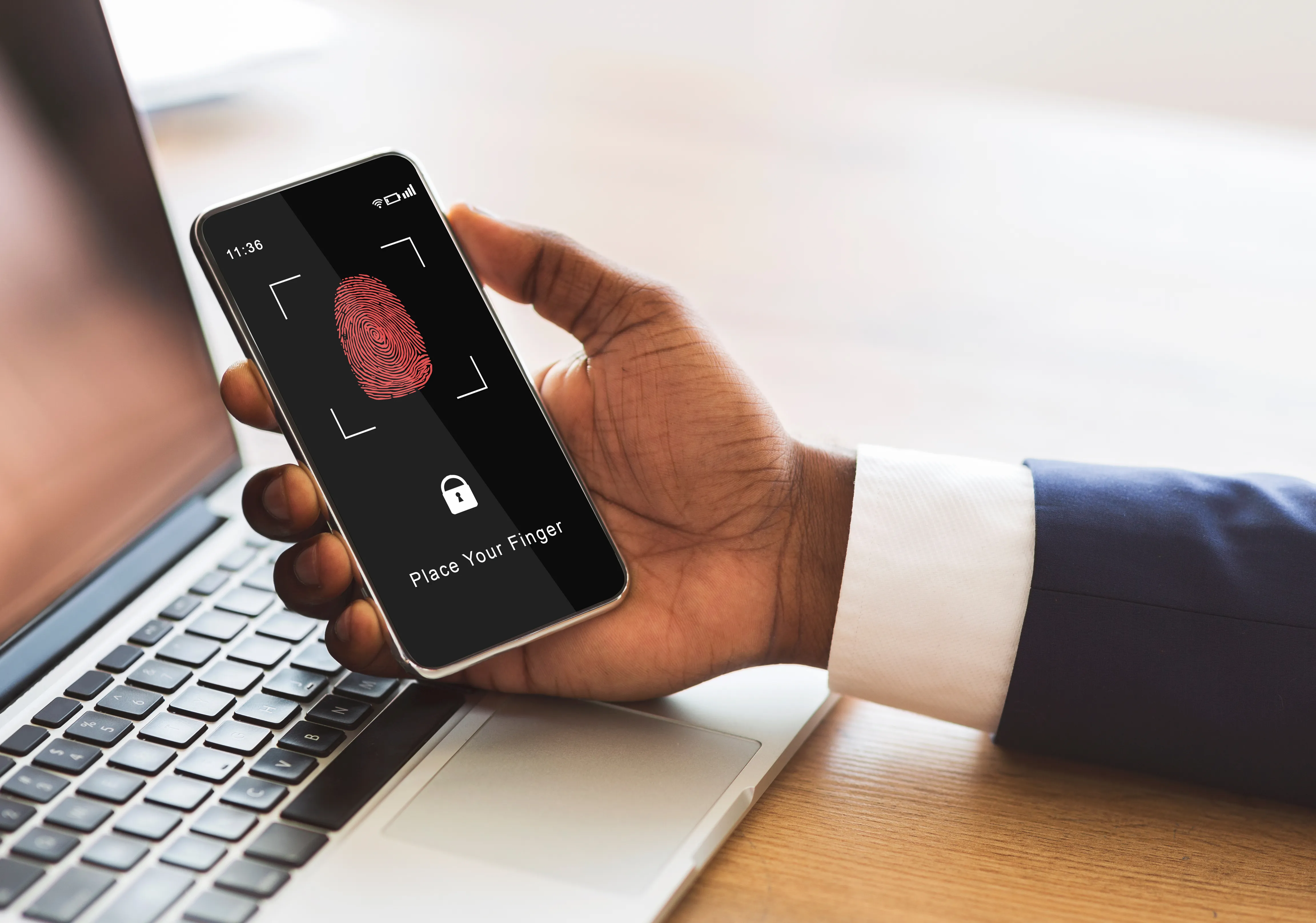 image of a phone using a security app