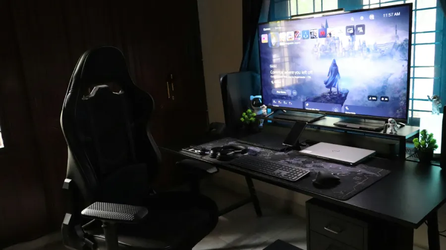 A gaming setup.