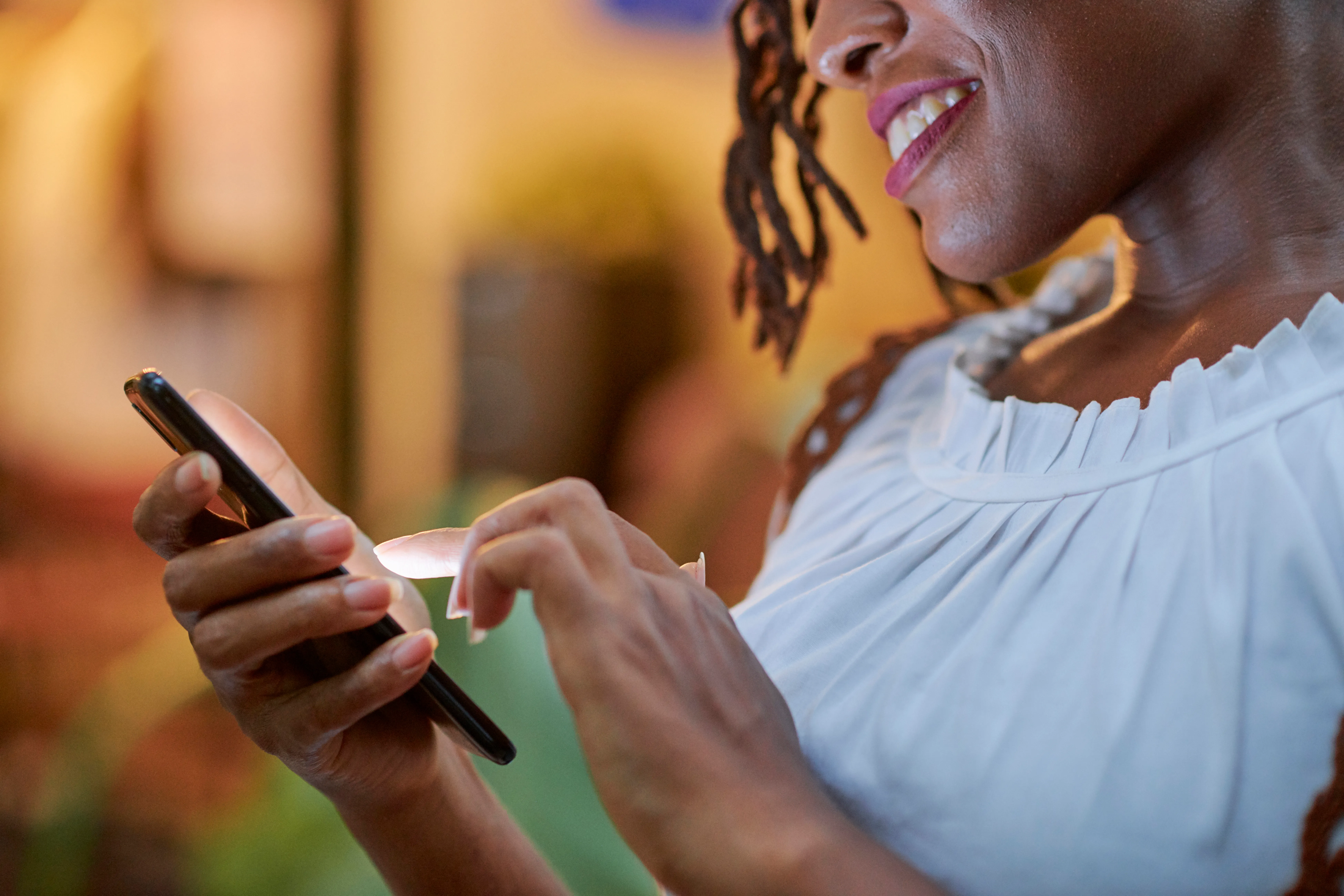 woman using a smartphone