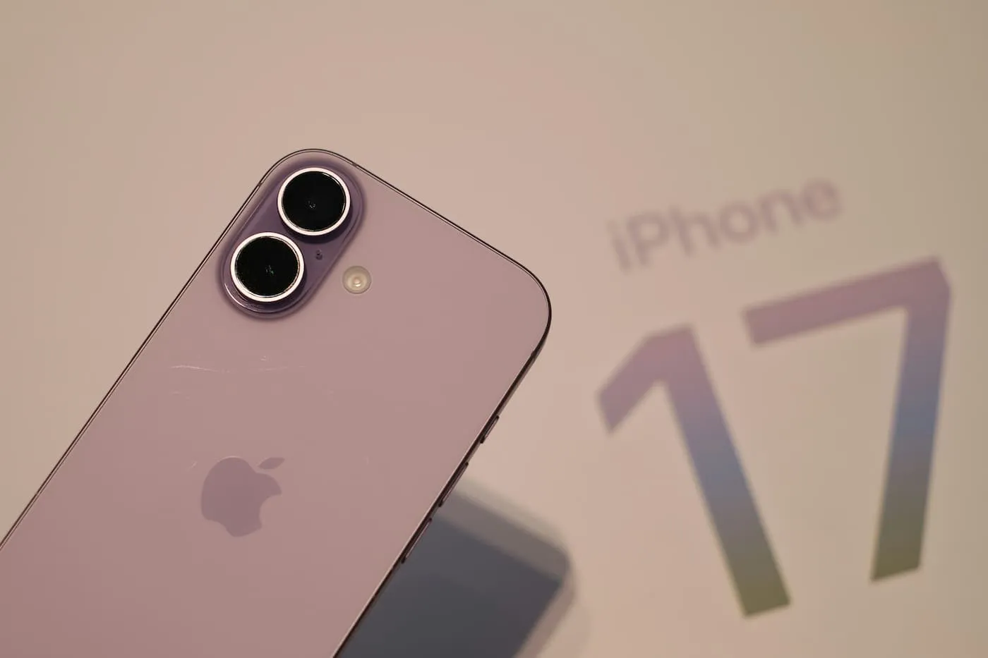Back shot of a pink iPhone 17