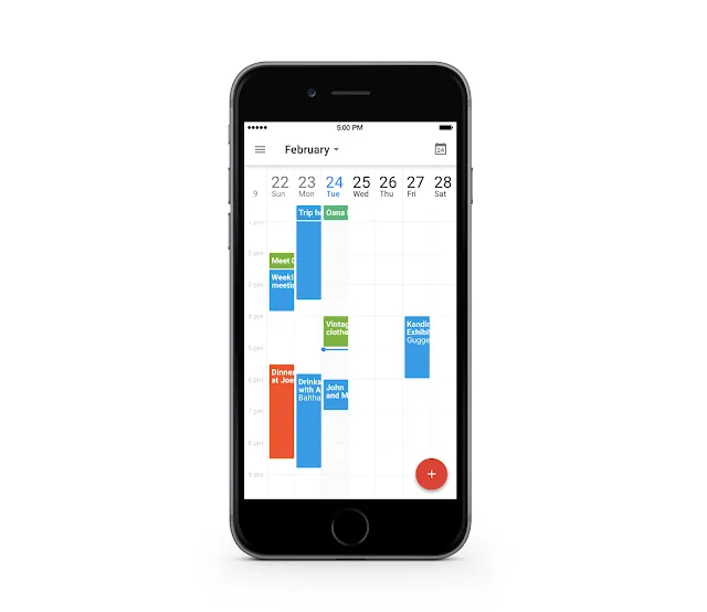 Google Calendar on mobile