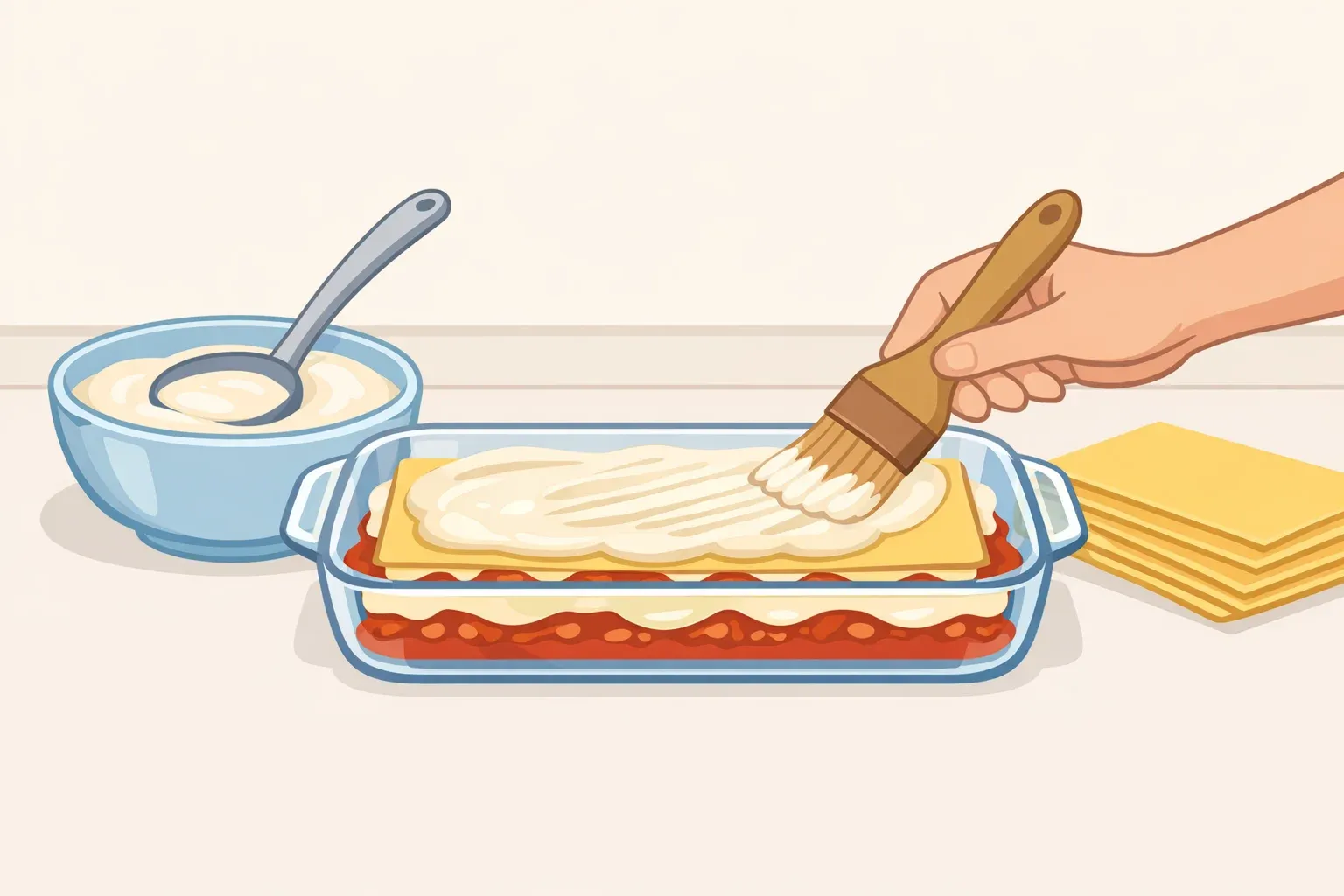 Cooking spaghetti in boiling water.