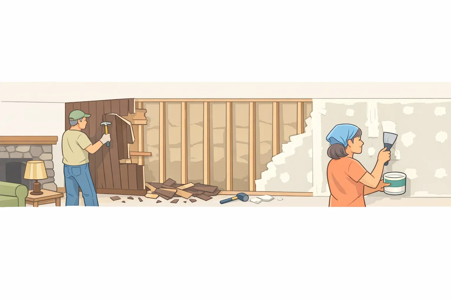 How to Remove Wood Paneling from Walls and Repair Drywall cover