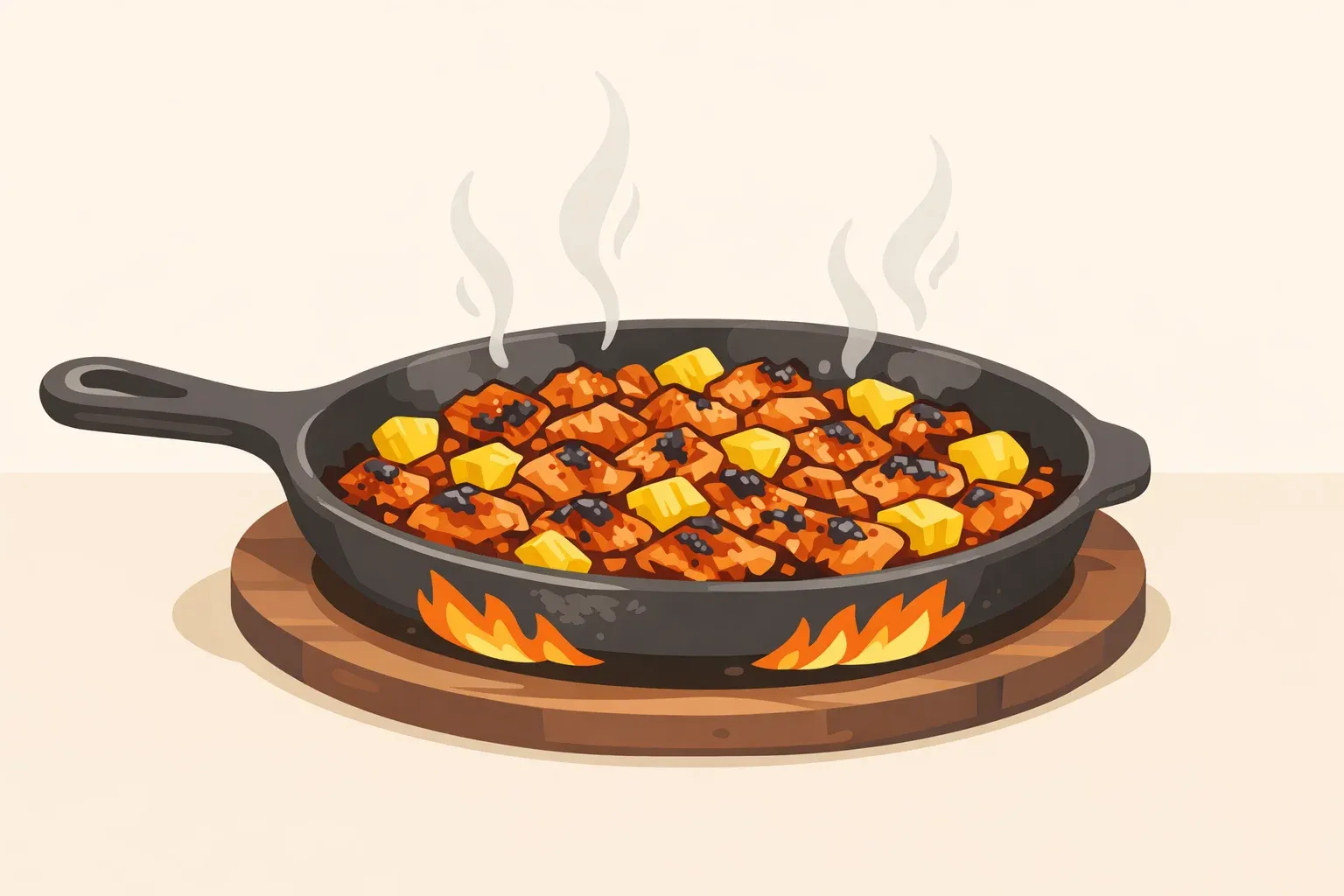 Cooking spaghetti in boiling water.