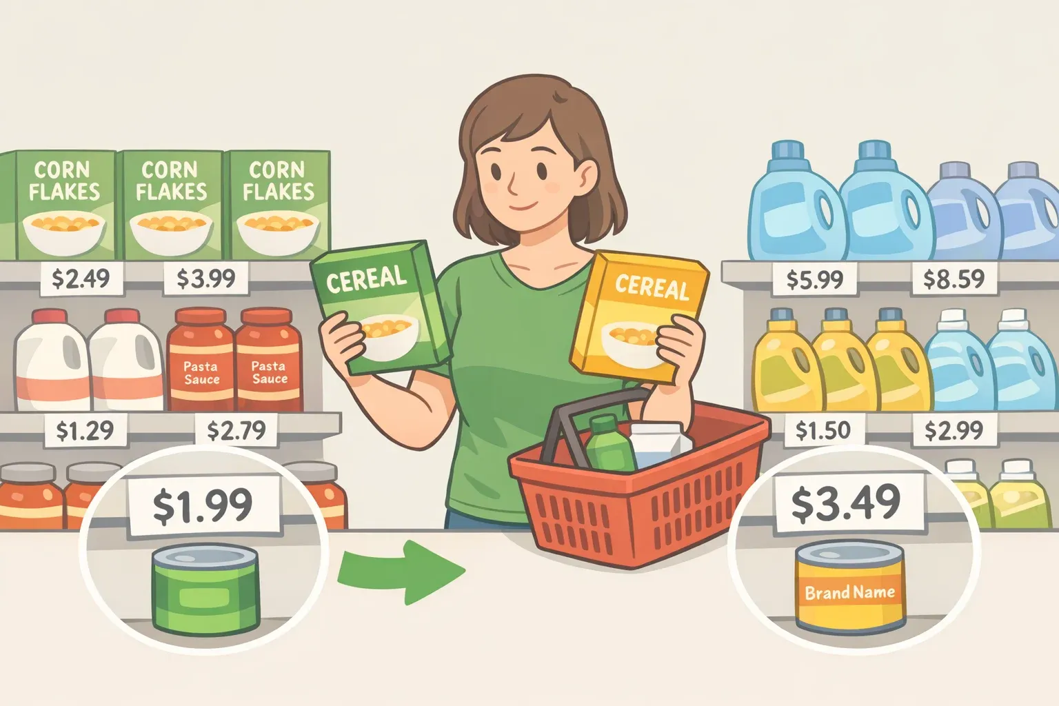 How to Save Money on Groceries: Smart Store-Brand Swaps cover