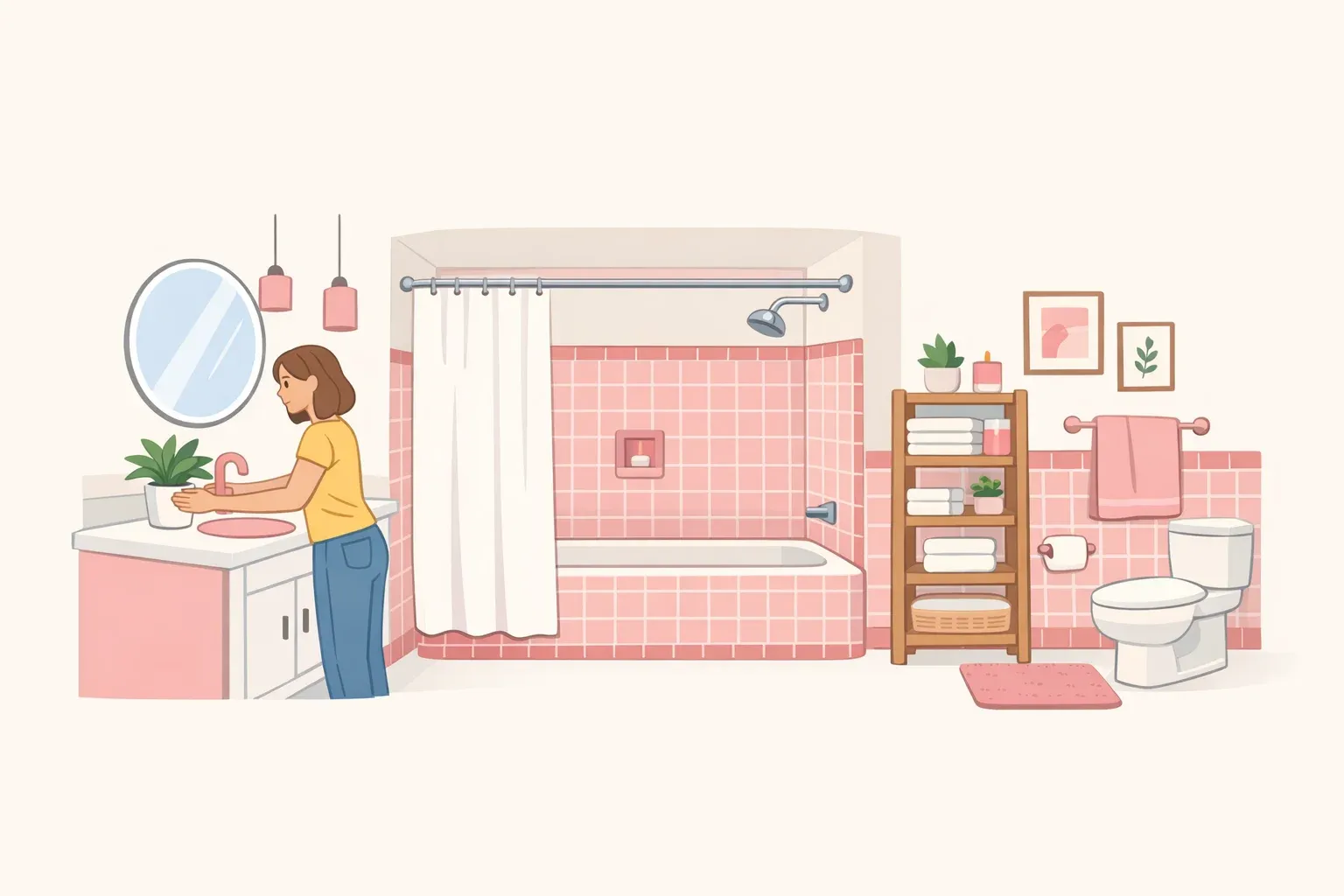 Pink Bathroom Remodel Ideas: Work With Vintage Tile, Not Against It