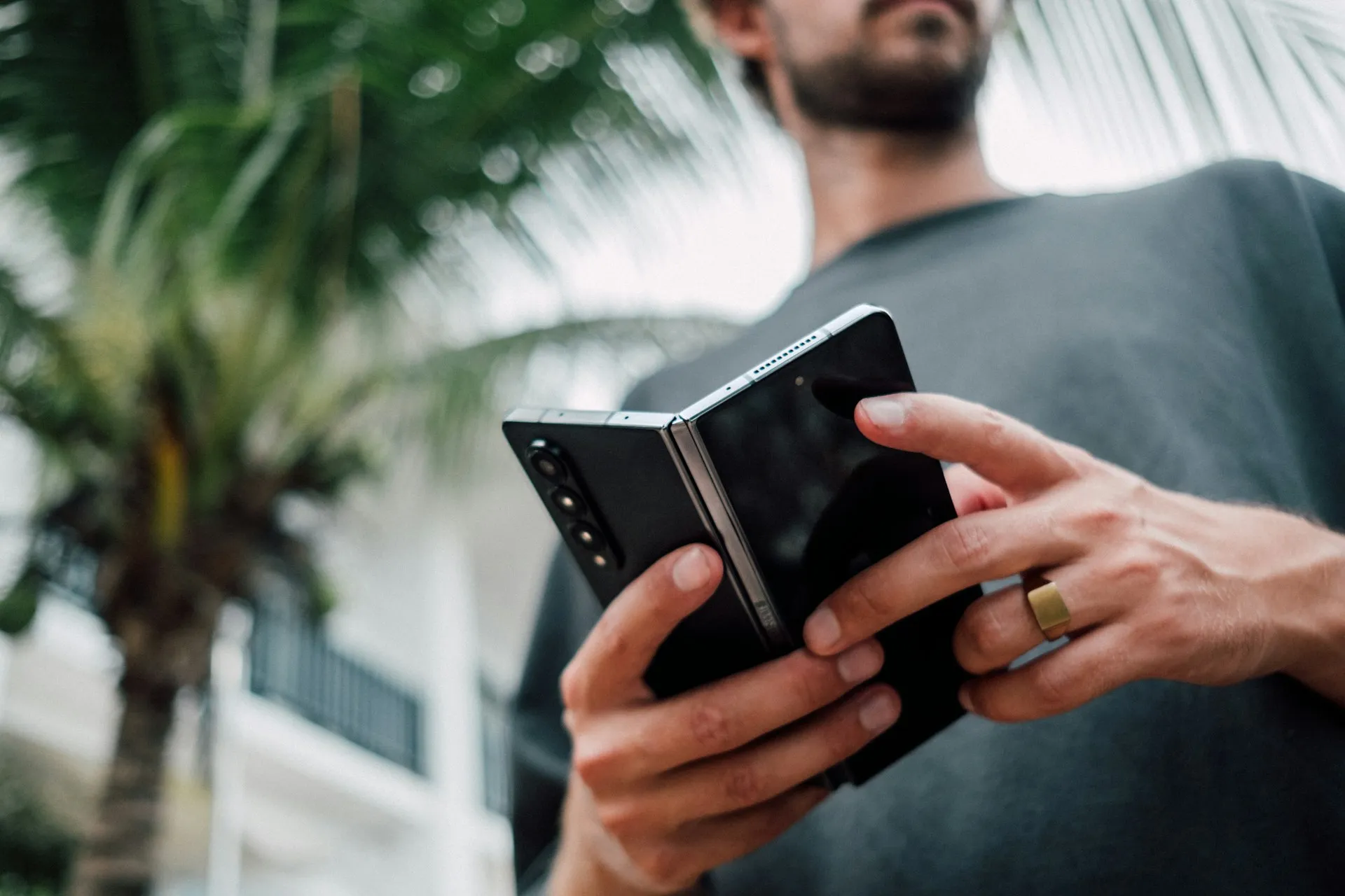 Image of a samsung foldable phone