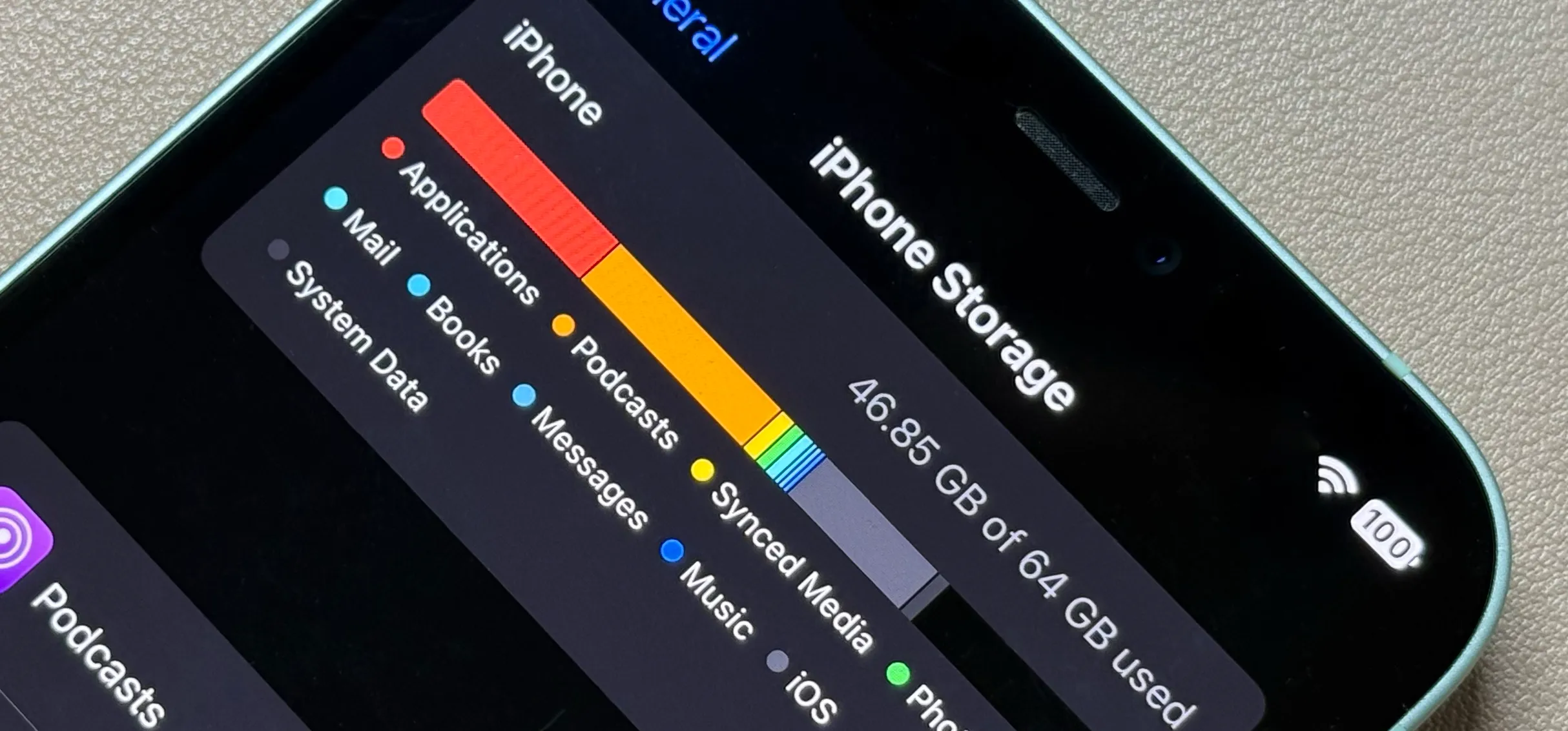 The iPhone Storage settings page displayed on an iPhone.