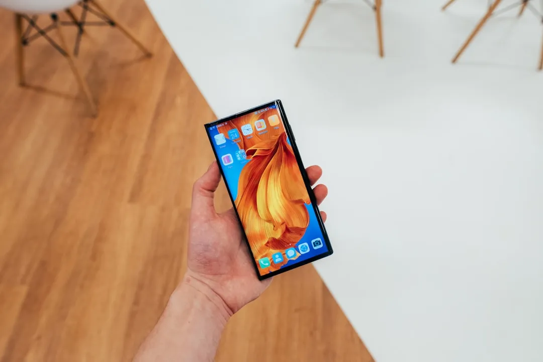 Two smartphones displaying map applications on a travel-themed background.