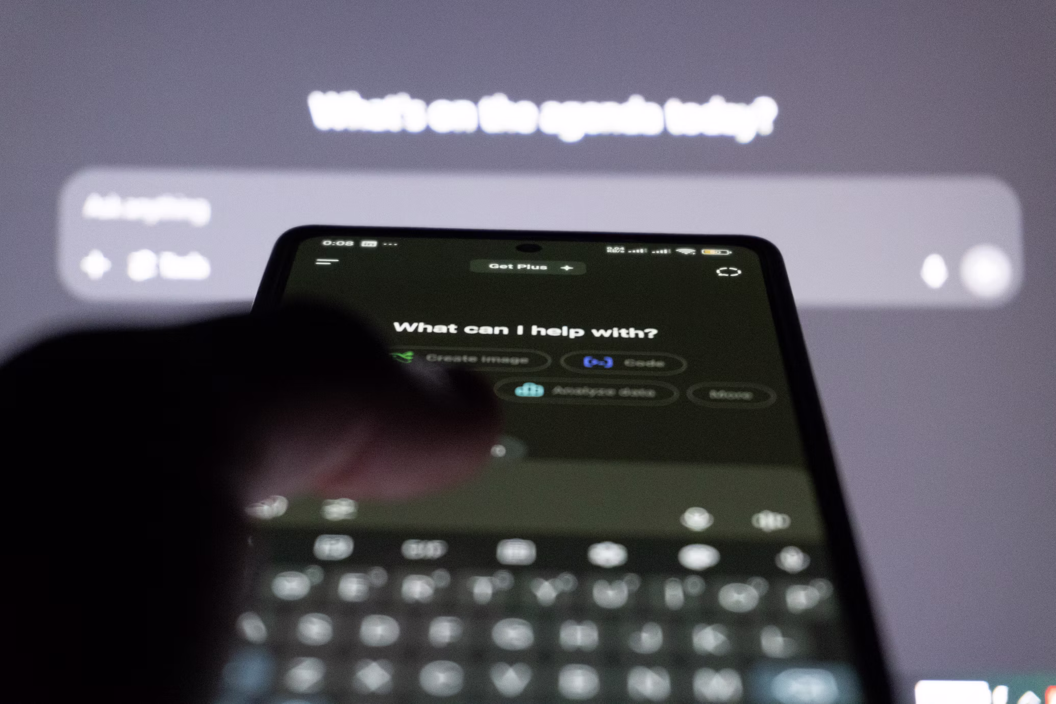 Smartphone displaying "Gadget Facts" on a textured background.