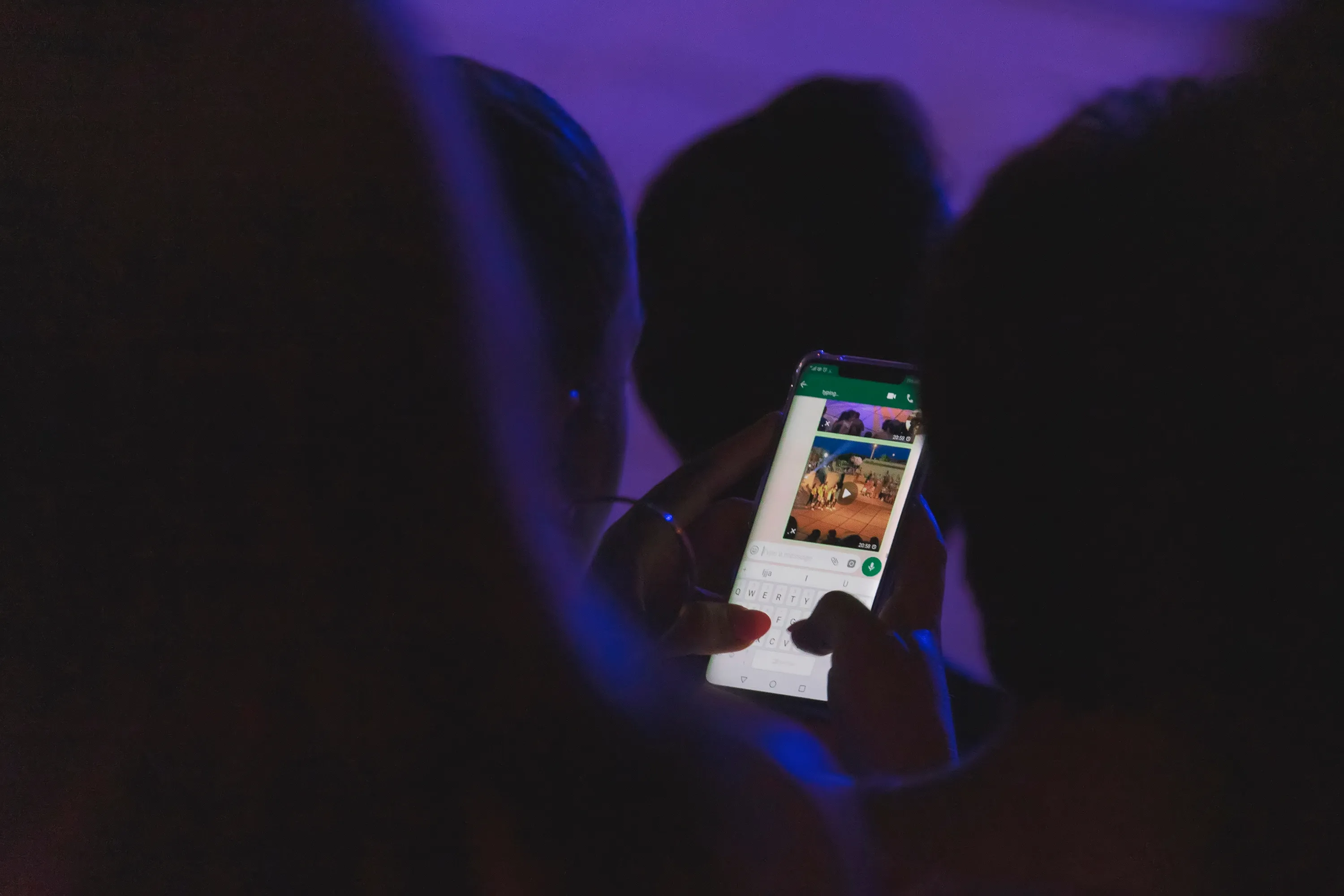 closeup image of someone using a phone