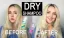 "Comparison of hair before and after using dry shampoo."