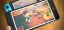 "Mobile phone displaying a scene from a video game featuring anthropomorphic characters in a cozy indoor setting."