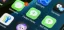 Gadget Hacks and Null Byte shortcut icons on an iPhone Home Screen, styled like the Messages app, with a notification badge on Messages.